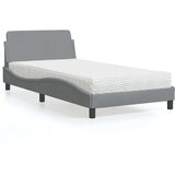 vidaXL Krevet s madracem svjetlosivi 100x200 cm od tkanine | shoptok.hr
