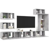  8-dijelni set TV ormarića siva boja betona konstruirano drvo | shoptok.hr