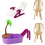 Anlily set za lutke na plaži s bazenom, palmom, stalkom za piće i dodacima | shoptok.hr