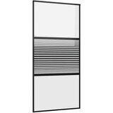 vidaXL Drsna vrata Črna 102.5 x 205 cm Kaljeno steklo in aluminij Cene