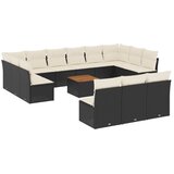  The Living Store Vrtna sedežna garnitura 14-delna z blazinami črn poli ratan - Vrtna Sedežna Garniture, (21443655) | Shoptok.si
