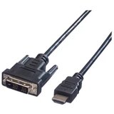Value DVI / HDMI kabel DVI-D 18+1-polni vtič, HDMI-A vtič 1.5 m črna 11.99.5516 zaščiten, primeren za obojestranski priključek DVI kabel, (20418000) Cene