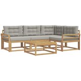  Set vanjskih sofa 5 kom. Bijela i svjetlosiva Poliester | shoptok.hr