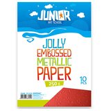 Junior jolly Embossed Metallic Paper, papir metalik reljefni, A4, 250g, 10K, odaberite Crvena Cene