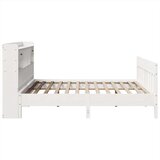  Posteljni okvir brez vzmetnice bel 200x200 cm trdna borovina, (21609678) | Shoptok.si