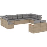  The Living Store Vrtna sedežna garnitura 12-delna z blazinami bež poli ratan - Vrtna Sedežna Garniture, (21443254) | Shoptok.si