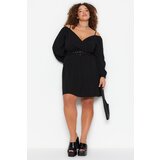 Trendyol Curve Plus Size Dress - Black - Skater Cene