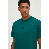 Adidas Bombažna kratka majica All SZN moška, zelena barva, IY4143
