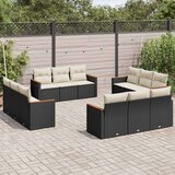  12-dijelni set vrtnih sofa od poliratana s jastucima crni Cijene