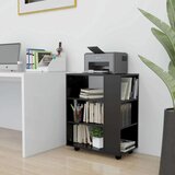 Ormarić s kotačima crni 60 x 35 x 75 cm od iverice | shoptok.hr