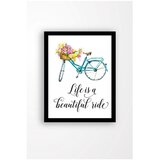 Tablo Center Stenska slika na platnu v črnem okvirju Bicycle, 29 x 24 cm Cene