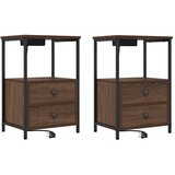  Noćni ormar 2 pcs Smeđi hrast 40 x 31 x 60 cm Konstruirano drvo | Eponuda.com