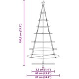  Božićno drvo u obliku čunja s stalakom Crna 180,5 cm Čelik | shoptok.hr