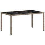  Vrtni stol sa staklenom pločom sivi 150x90x75 cm od poliratana | shoptok.hr