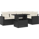  6-dijelni set vrtnih sofa s jastucima crni od poliratana Crna 100 x 55 x 73 cm | Shoptok.si