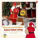 Djed Mraz figura Svetog Nikole 120 cm s pomičnom glavom i rukama zvonom i vrećom te senzorom zvuka i dodira. | shoptok.hr
