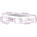 vidaXL Posteljni okvir rjav hrast 90x200 cm inženirski les | Shoptok.si