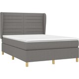  Box spring postelja z vzmetnico temno siva 140x200 cm blago, (20790054) | Shoptok.si