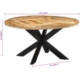  Blagovaonski stol Ø 150 x 76 cm masivno grubo drvo manga | Eponuda.com