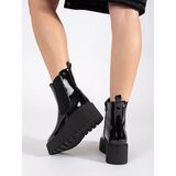 SEASTAR Black patent women's Chelsea boots on a wedge Cijene