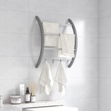  Stalak za ručnike s kukama srebrni 56 x 16 x 72 cm aluminijski | shoptok.hr