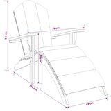  Vrtna stolica Adirondack s osloncem za noge Prirodna | shoptok.hr