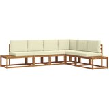  Set vanjskih sofa s jastukom 6 Komad Prirodna i krem | shoptok.hr
