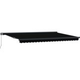 vidaXL Manuelna uvlačiva tenda Crna 500x300 cm, Zamjena tende za okvir 5x3 m Crna | shoptok.hr