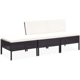 Maison Chic Seti vrtnega pohištva - Vrtna garnitura - Vrtni pohištvo set z blazinami 3-delna poli ratan črna, (21797719) | Shoptok.si