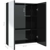 vidaXL Kupaonski ormarić s ogledalom 60x15x75 cm MDF sjajni crni | shoptok.hr