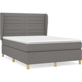  Box spring postelja z vzmetnico temno siva 140x200 cm blago, (20790054) | Shoptok.si