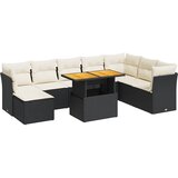  9-dijelni set vrtnih sofa s jastucima crni od poliratana | shoptok.hr