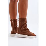 Zazoo Brown Women's Suede Sandals with Upper 3441 | shoptok.hr
