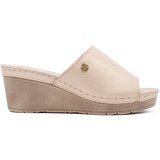 GOODIN Golden women's wedge flip-flops Cijene