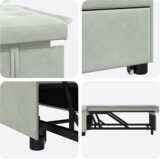 SOFA Krevet 3-u-1 Izvlačenje Svjetlosiva Baršun | shoptok.hr