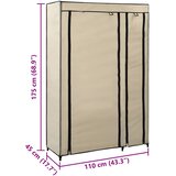  Sklopivi ormar od tkanine 110 x 45 x 175 cm krem | shoptok.hr