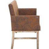  Klupa s naslonom za ruke od umjetne brušene kože 140 cm smeđa | shoptok.hr