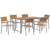 Vrtni set za objed 7 pcs Siva Čvrsto drvo akacije | Eponuda.com