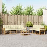  Set vanjskih sofa 8 kom. Bijela i krem Smeđa 59 x 59 x 37 cm | Shoptok.si