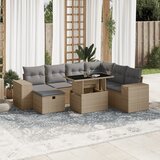 Maison Chic Seti vrtnega pohištva - Vrtna garnitura - Vrtni pohištvo set 8-delna z blazinami bež poli ratan, (21800916) | Shoptok.si