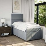 vidaXL Box spring postelja z vzmetnico svetlo siv 100x200 cm blago | Shoptok.si