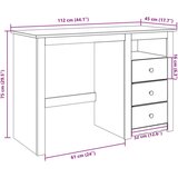 vidaXL Radni stol Panama 112 x 45 x 75 cm od masivne borovine | shoptok.hr