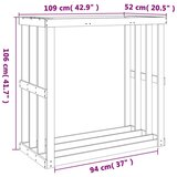 vidaXL Vanjski držač za cjepanice voštano smeđi 109x52x106 cm borovina | shoptok.hr
