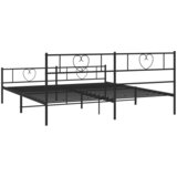  Metalni okvir krevet bez madraca s podnožjem crni 180x200 cm | shoptok.hr