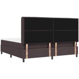  LED Box Spring Krevet Tamno smeđa 200 x 200 cm tkanina Slike