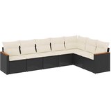  7-dijelni set vrtnih sofa od poliratana s jastucima crni | shoptok.hr