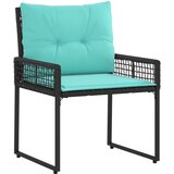  Set vanjskog namještaja s jastukom 3 pcs Crna i Tirkizna - Crna i tirkizna 2x pojedinačna stolica +1x stol | shoptok.hr
