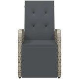  Nastavljiv vrtni stol z blazino poli ratan siv, (20661003) | Shoptok.si