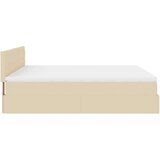 vidaXL Otomanski posteljni okvir z vzmetnicami krem 160x200 cm blago, (21609182) | Shoptok.si