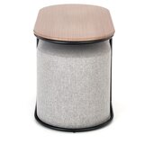  Komplet konferencijski stočić NILDO 90x45 cm + 2 tabureta braon/siva | Eponuda.com